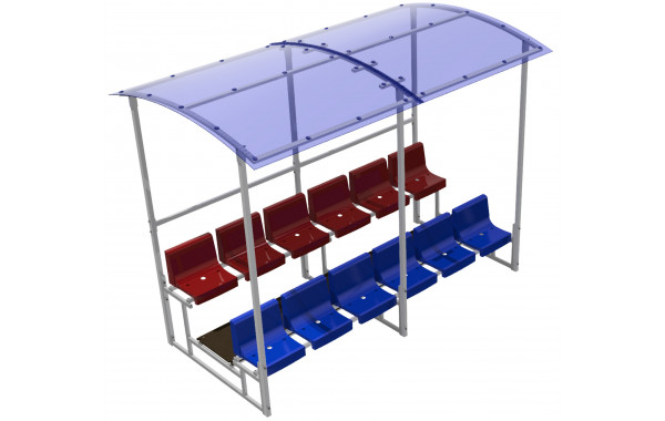 Трибуна 12 человек с козырьком двухрядная ФСИ 5391 600_380