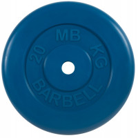 Диск обрезиненный d31мм MB Barbell MB-PltC31-20 20 кг синий