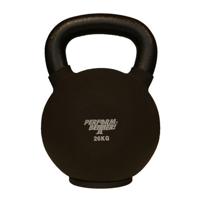 Обрезиненная гиря 26 кг Perform Better Neoprene Kettlebell 8943 черный 800_800