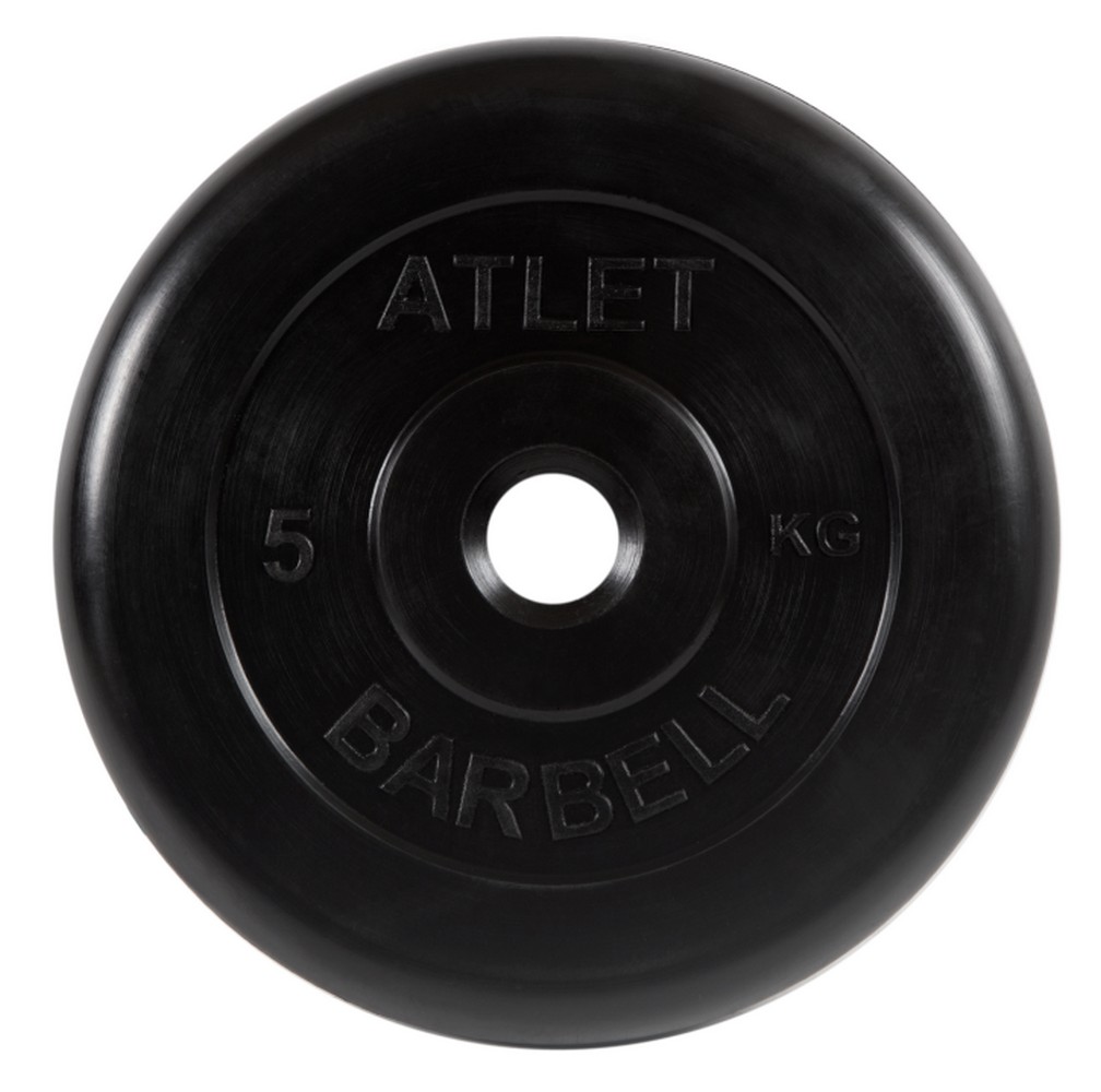 Диск обрезиненный d31мм MB Barbell Atlet 5кг черный MB-AtletB31-5 1008_1000