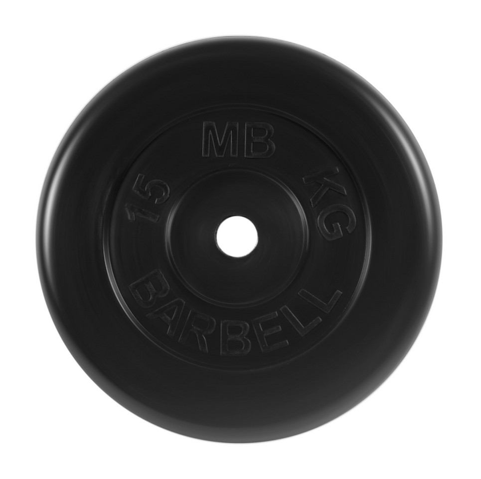 Диск обрезиненный d31мм MB Barbell MB-PltB31-15 15 кг черный 965_960