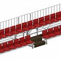 Трибуна двухрядная 30 мест телескопическая сборно-разборная ФСИ 9106 120_120